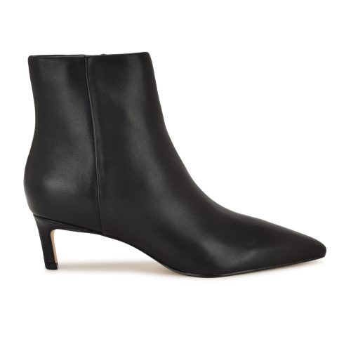 Brite Kitten Heel Ankle Leather Booties